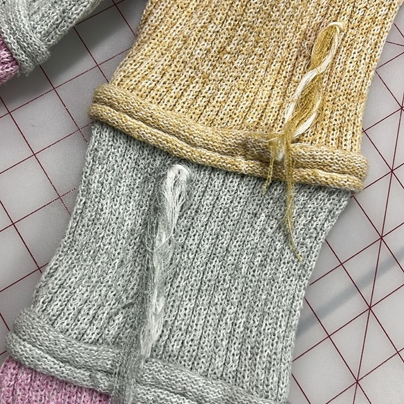 HEM & THREAD Color Block SLV Tassel Drop Shoulder Boho/Beach Pastel Sweater SZ L - Picture 7 of 16